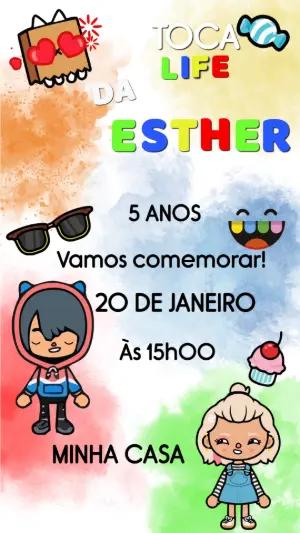 Convite Animado Toca Life de Aniversário para Editar Online