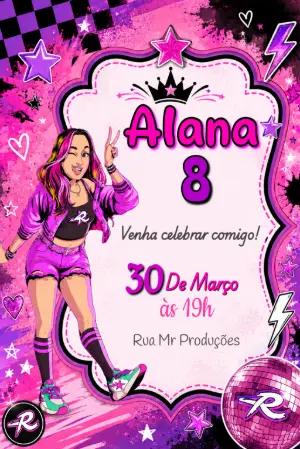 Convite de Aniversário EmillyVick Modelo Editável