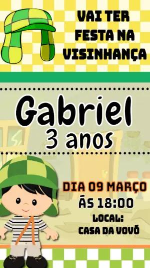 Convite de Aniversário Chaves Infantil para Editar Online