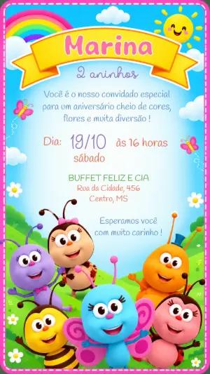 Convite de Aniversário Little Angel para Editar Online