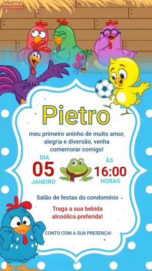 Convite Animado Galinha Pintadinha para Editar | Aniversário Infantil