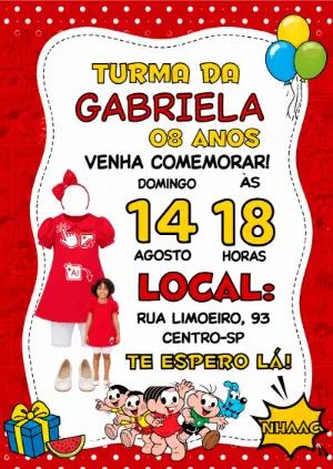 Vire a Mônica: Convite de Aniversário Turma da Mônica com IA
