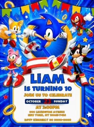 Sonic & Friends Birthday Invitation | Editable Digital Template