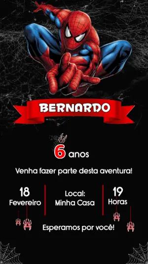 Convite Aniversário Homem Aranha para Editar Online