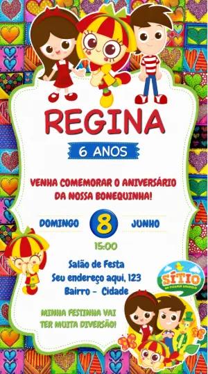 Convite Aniversário Sítio do Pica Pau Amarelo para Editar Online