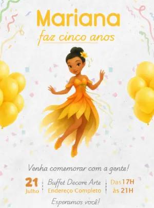Convite de Aniversário Fada da Luz Iridessa Editável