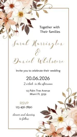 Elegant Floral Wedding Invitation | Editable Digital Template