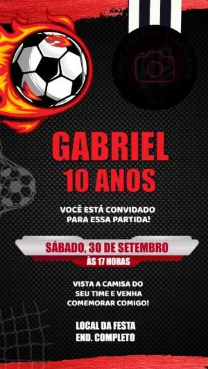 Convite de Aniversário Futebol Atlético Time Editável