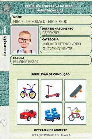Carteira de Motorista Infantil com Foto para Editar Online
