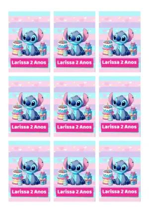 Tag de Aniversário Stitch Editável Online para Imprimir