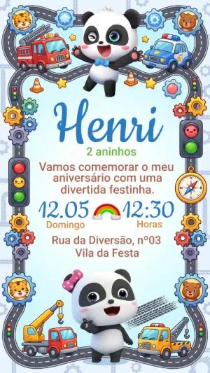 Convite de Aniversário Infantil BabyBus para Editar