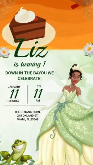 Animated Princess Frog Birthday Video Invite | Editable Template