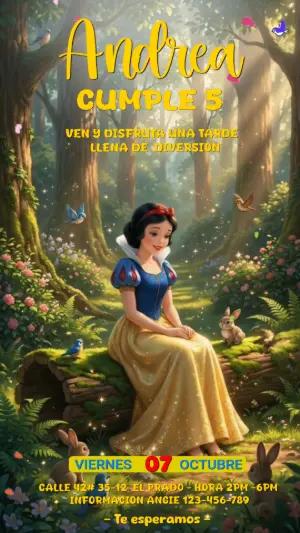 Video Invitación de Cumpleaños de Blancanieves para Editar