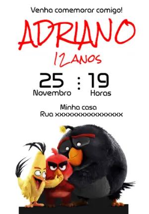 Convite de Aniversário Angry Birds Divertido para Editar Online