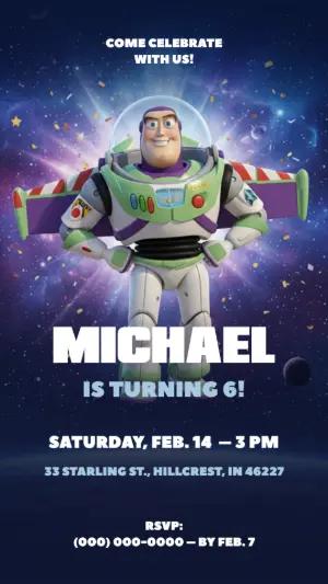 Buzz Lightyear Birthday Invitation | Editable Digital Template