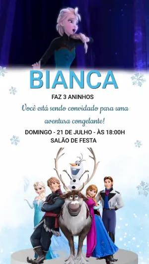 Convite Animado Frozen: Vídeo de Aniversário para Editar