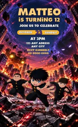 Thunder 3 Birthday Invitation | Editable Template for Boys
