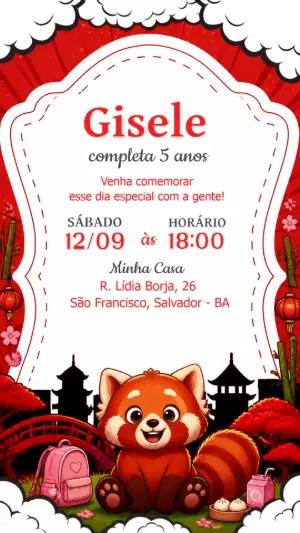 Convite de Aniversário Red: Crescer é uma Fera