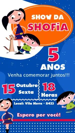 Convite de Aniversário Show da Luna Colorido para Editar