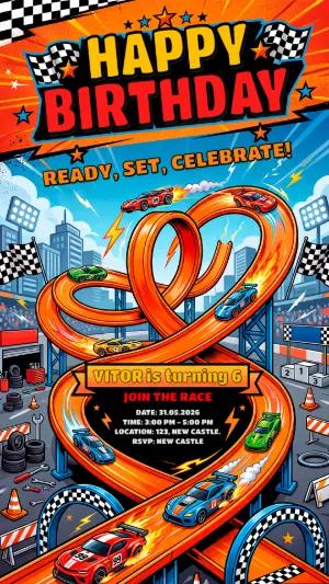 Hot Wheels Birthday Invitation | Editable Digital Template