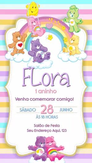Convite de Aniversário Ursinhos Carinhosos para Editar Online