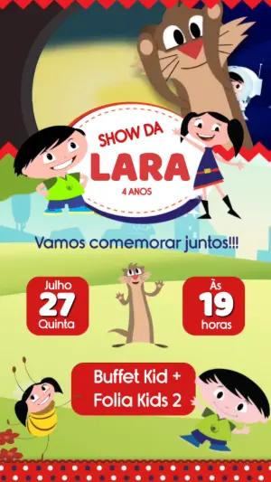 Convite Animado Show da Luna para Editar e Enviar Online