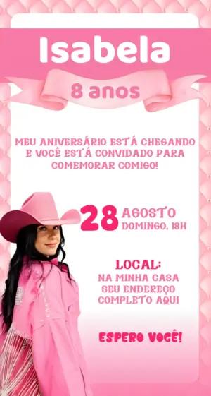 Convite de Aniversário Ana Castela Modelo Editável