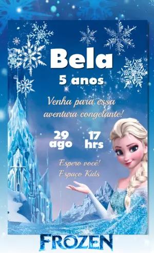 Convite de Aniversário Frozen com a Elsa para Editar