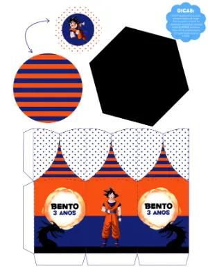 Caixa Centro de Mesa Dragon Ball Z Laranja e Azul para Editar