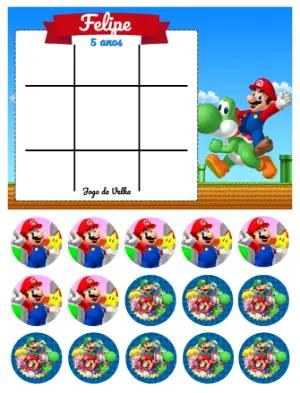 Lembrancinha Jogo da Velha Super Mario para Editar