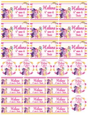 Kit de Etiquetas Escolares My Little Pony Editável para Imprimir