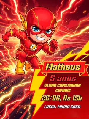 Convite de Aniversário Flash Chibi para Editar Online