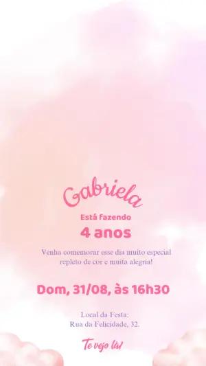 Convite Animado de Aniversário Estilo Sonho para Editar Online