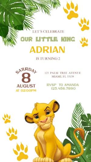 Editable Lion King Birthday Invitation for Your Little King