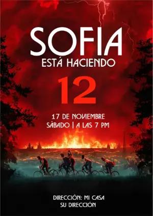 Invitación de Cumpleaños estilo Serie de Misterio para Editar