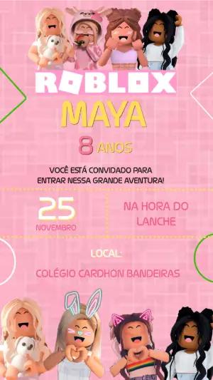 Convite Aniversário Roblox