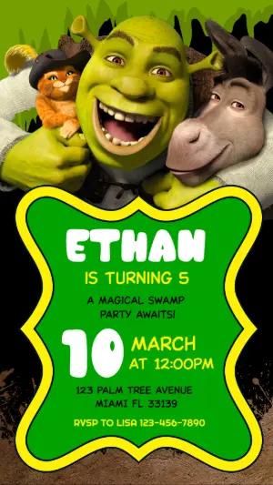 Fun Shrek Birthday Invitation | Editable Swamp Party Template