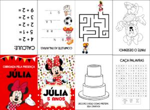 Livrinho de Atividades Minnie Mouse para Aniversário para Editar