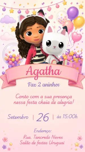 Convite de Aniversário A Casa Mágica da Gabby Editável