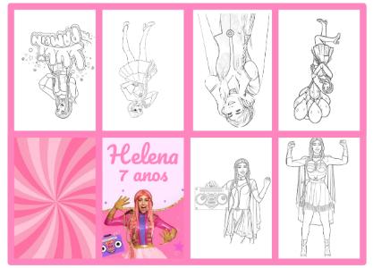 Kit de Atividades para Colorir Festa Pop Star Rosa Editável