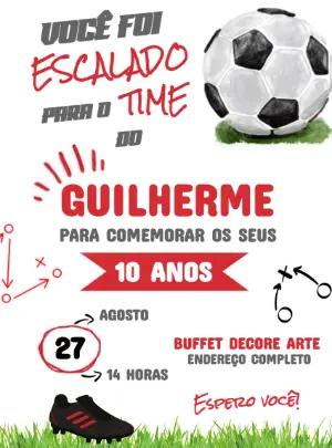 Convite de Aniversário Futebol Esportivo para Editar Online