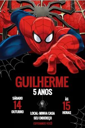 Convite de Aniversário Homem Aranha Editável