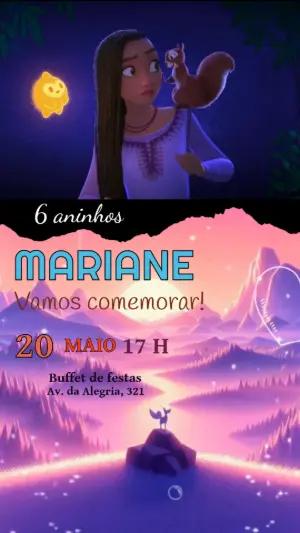 Convite Animado Aniversário Wish para Editar Online