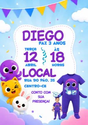Vire um Bolofofo! Convite de aniversário com foto IA para editar