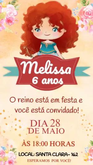 Convite Digital Aniversário Valente Aquarela Editável