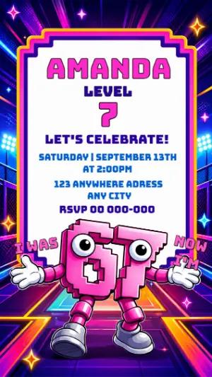 Six Seven Birthday Invitation Editable Template