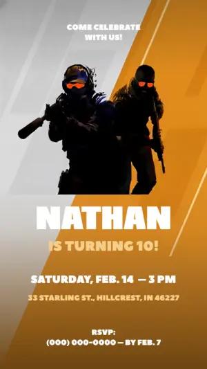 CS GO Birthday Invitation Editable Template