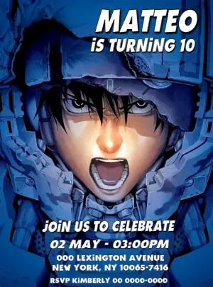 Editable Anime All You Need Is Kill Birthday Invitation Template