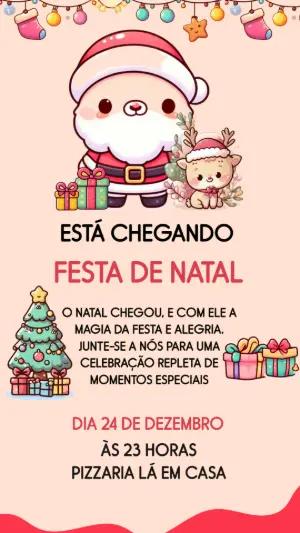 Convite Festa de Natal com Papai Noel Fofo para Editar Online