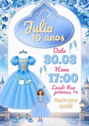 Convite Cinderela com Foto: Vire a Princesa com IA para Editar